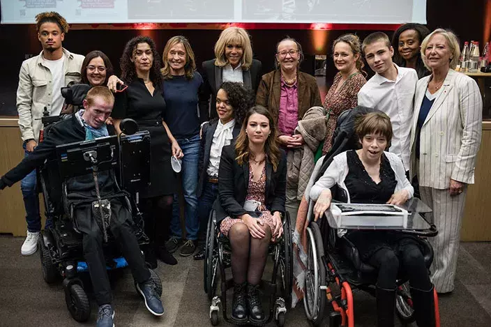 Photo de groupe au lancement de la campagne © Ministères sociaux DICOM Tristan Reynaud Sipa