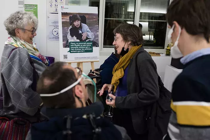 Affiche d'Elodie au lancement de la campagne © Ministères sociaux DICOM Tristan Reynaud Sipa